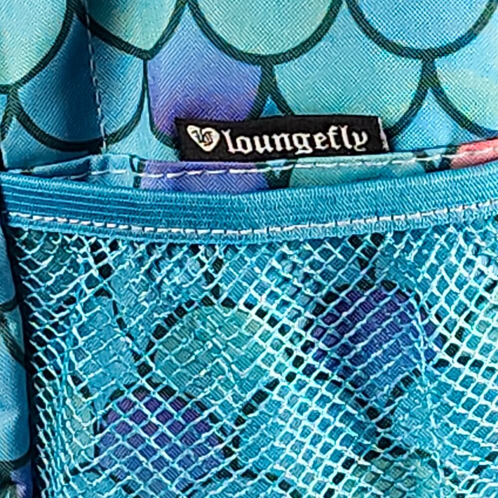 Loungefly Little Mermaid Heart Logo Backpack • 2018 • NWT • VHTF • Ariel Dongle - Picture 7 of 16